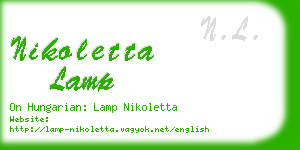 nikoletta lamp business card